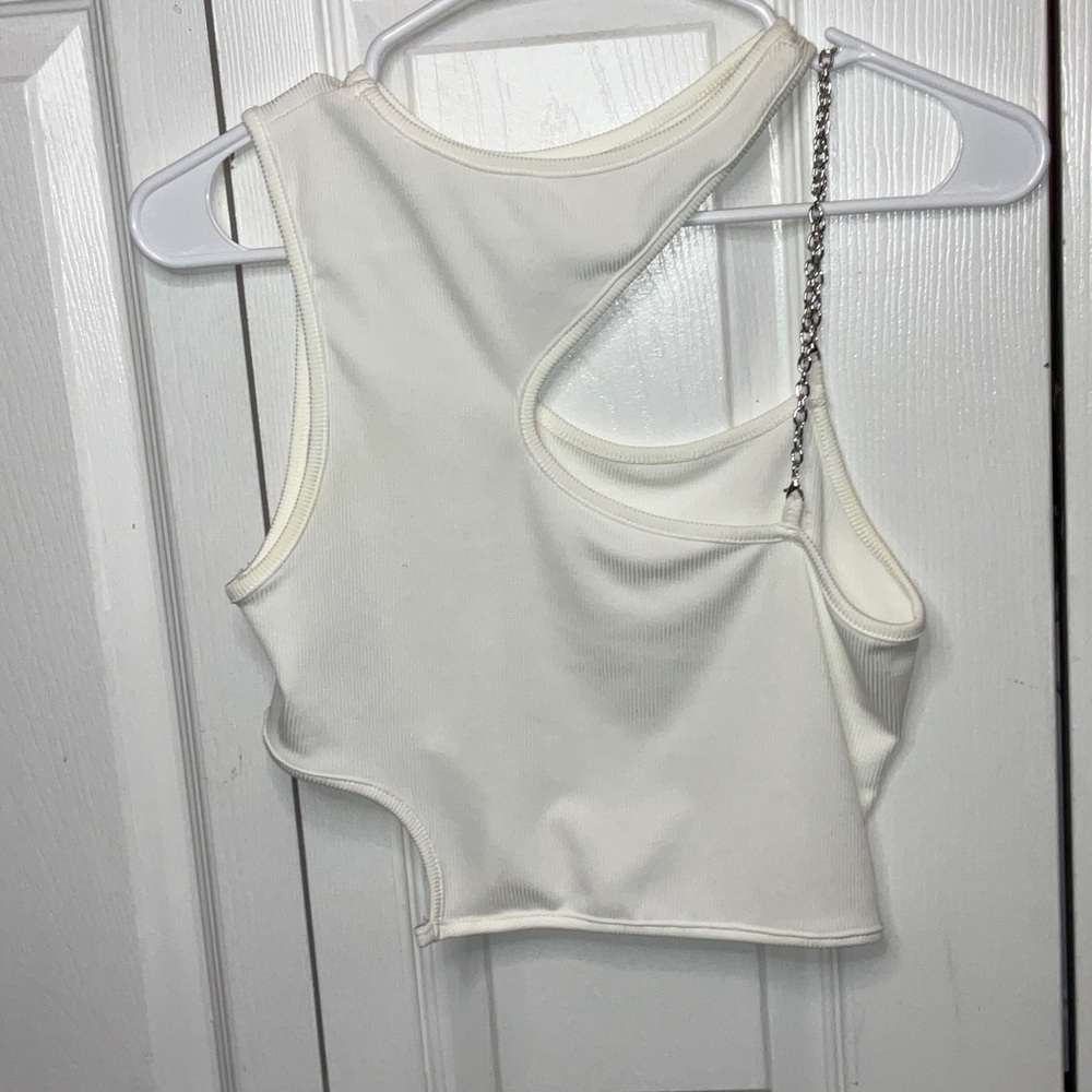 SHEIN Asymmetrical Cream Tank Top